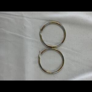 Elegant Tri-Color 14k Hoop Earrings